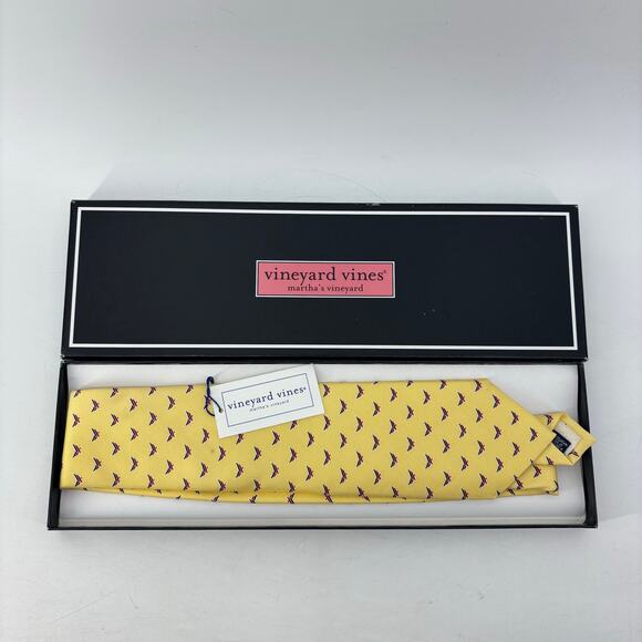 Vineyard Vines Men's Neck Tie American Energy Yellow Silk USA - Picture 11 of 11